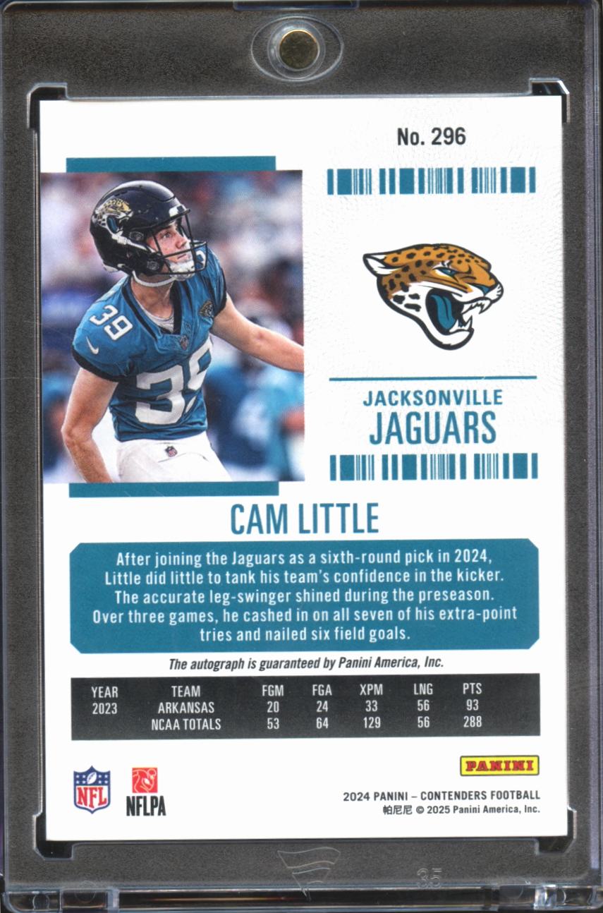 Cam Little 2025 Contenders Auto Autograph Rookie RC 9/19 Jacksonville Jaguars