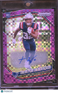 TreVeyon Henderson 2025 Prizm Auto Autograph RC Purple 13/49 NE Patriots