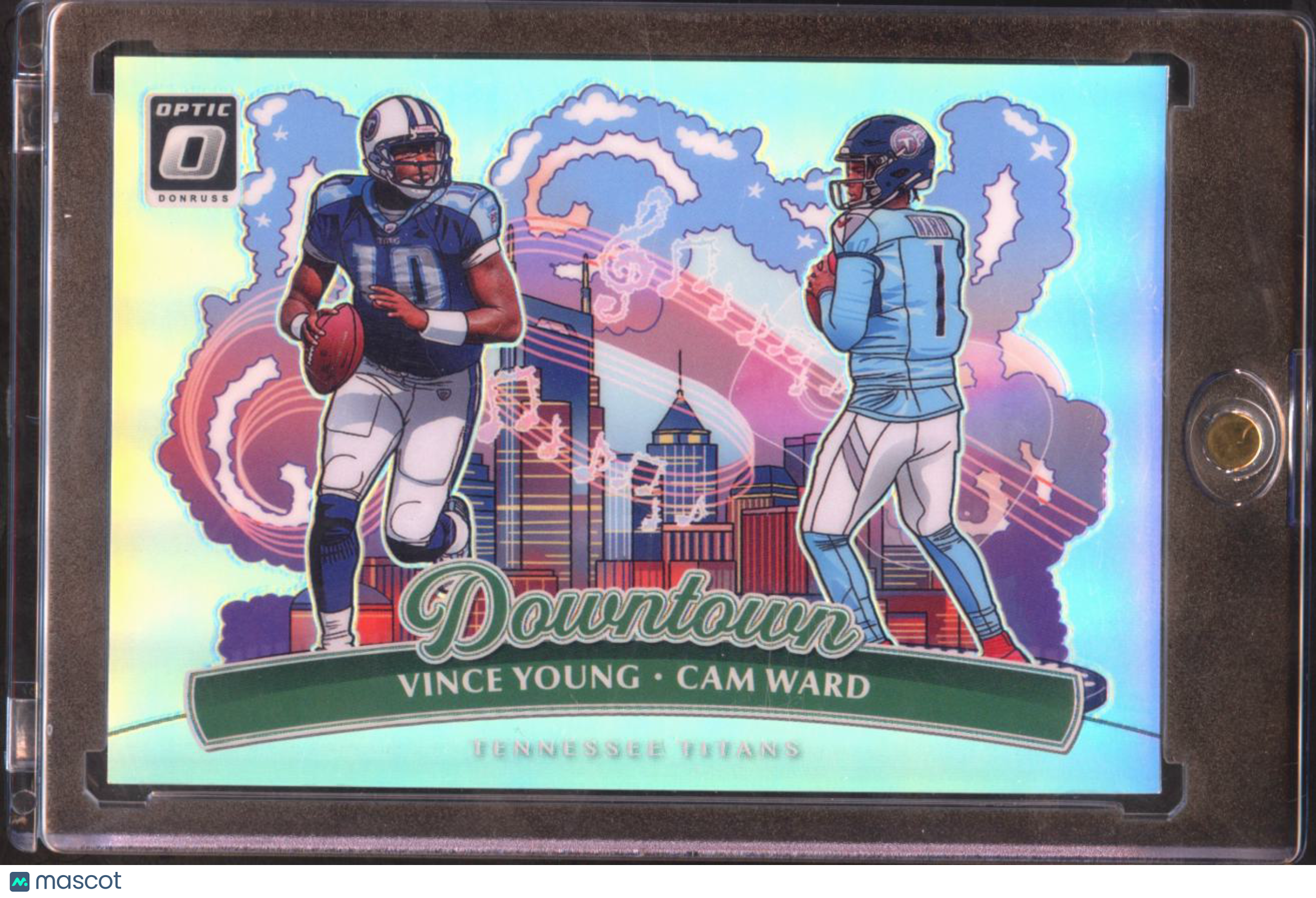 Cam Ward / Vince Young 2025  Optic DOWNTOWN SSP CASE HIT RC Tennessee Titans