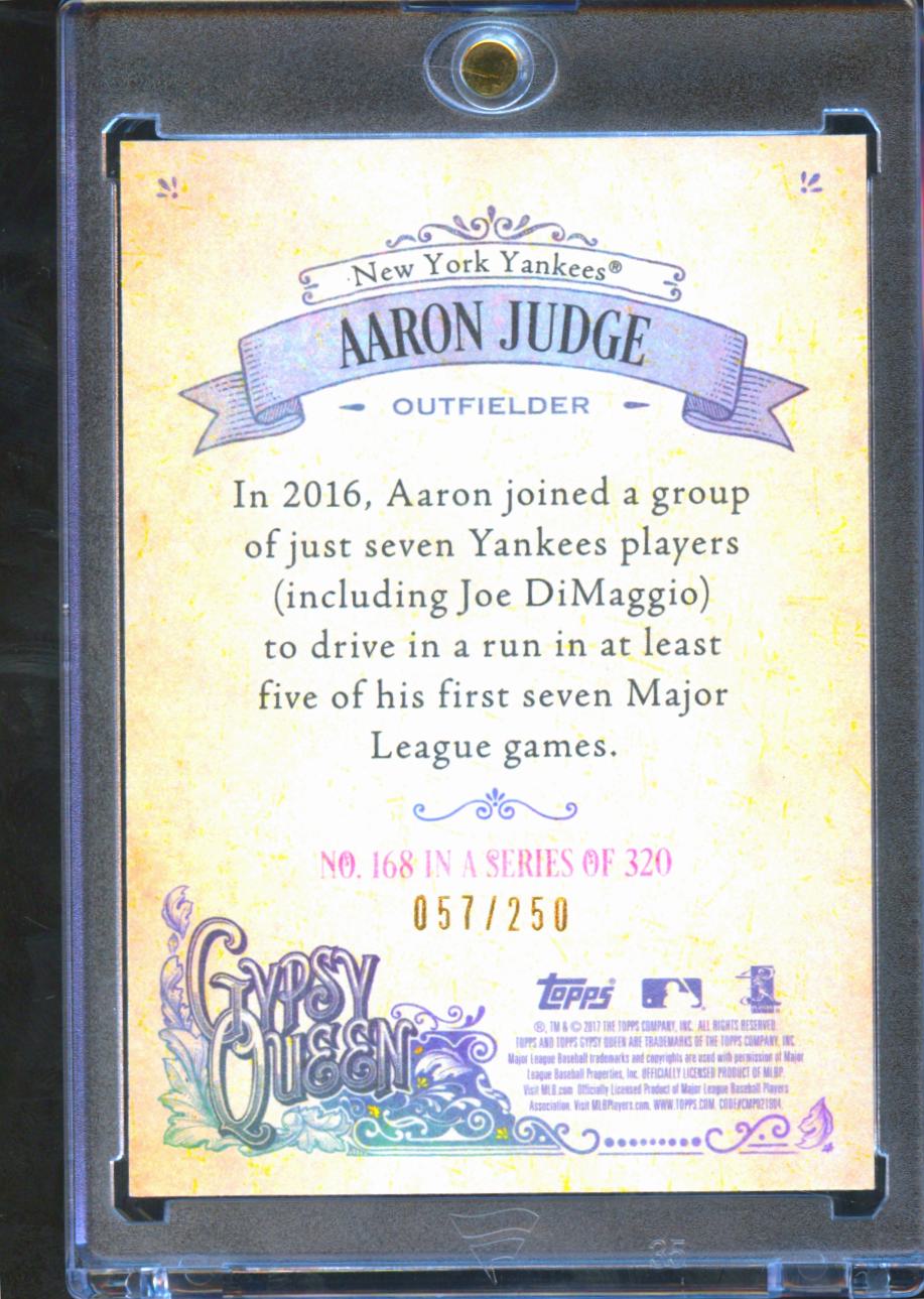 Aaron Judge 2017 Topps Gypsy Queen Purple Rookie RC 57/250 New York Yankees