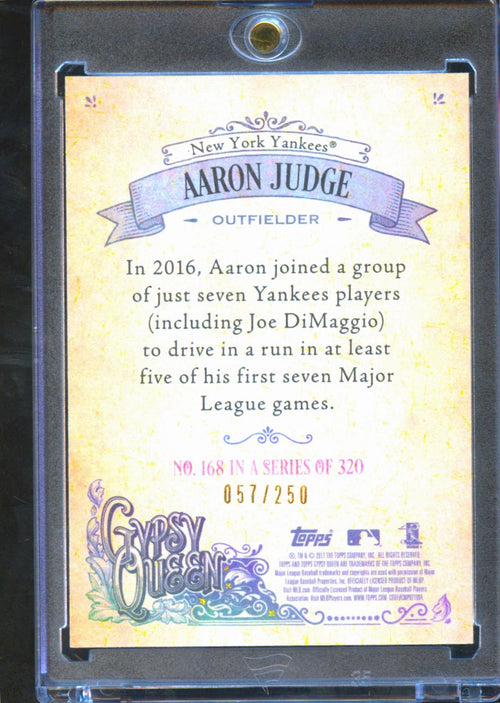 Aaron Judge 2017 Topps Gypsy Queen Purple Rookie RC 57/250 New York Yankees