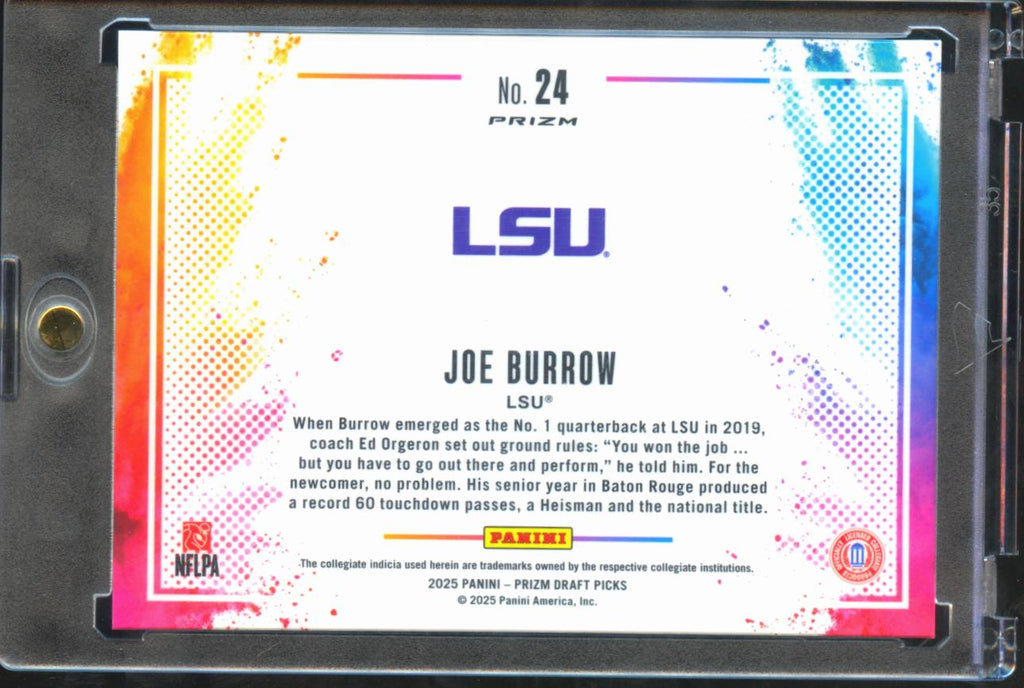 Joe Burrow 2025 Prizm Draft Picks White Color Blast SSP Bengals LSU Tigers