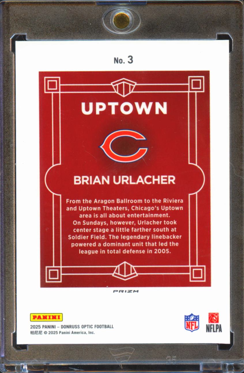 Brian Urlacher 2025 Optic Uptown SSP CASE HIT Chicago Bears