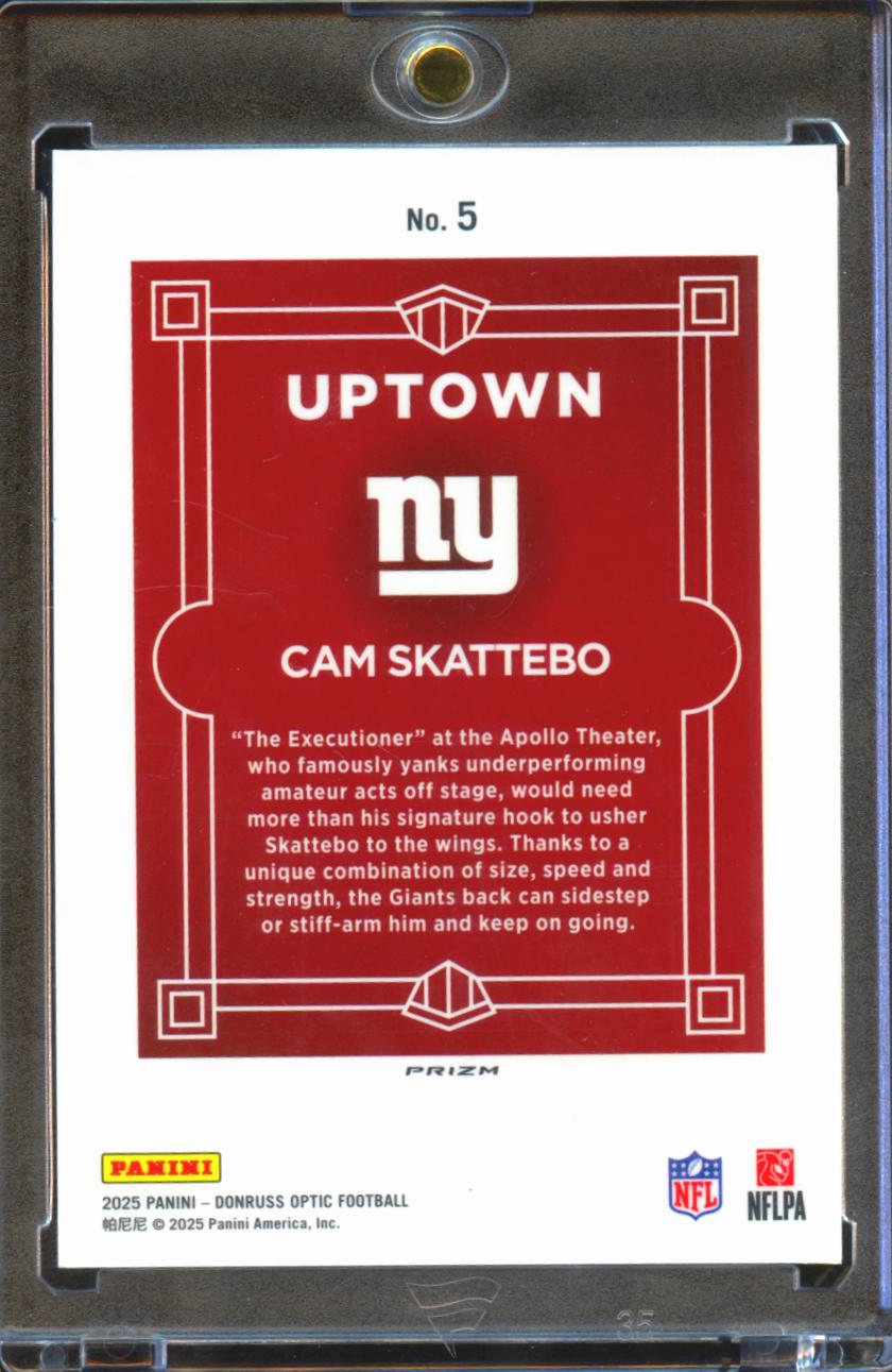 Cam Skattebo 2025 Optic Uptown SSP CASE HIT Rookie RC New York Giants