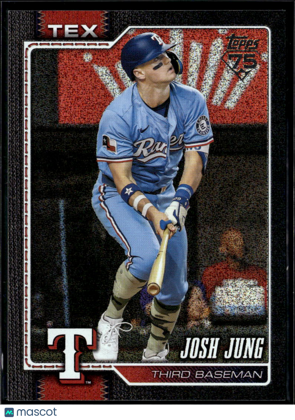 Josh Jung 2024 Topps Series One Black Foil SSP 3/10 #96 Texas Rangers