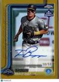 Travis Bazzana 2024 Topps Chrome Pro Debut Auto Autograph GOLD RC Guadians 30/50