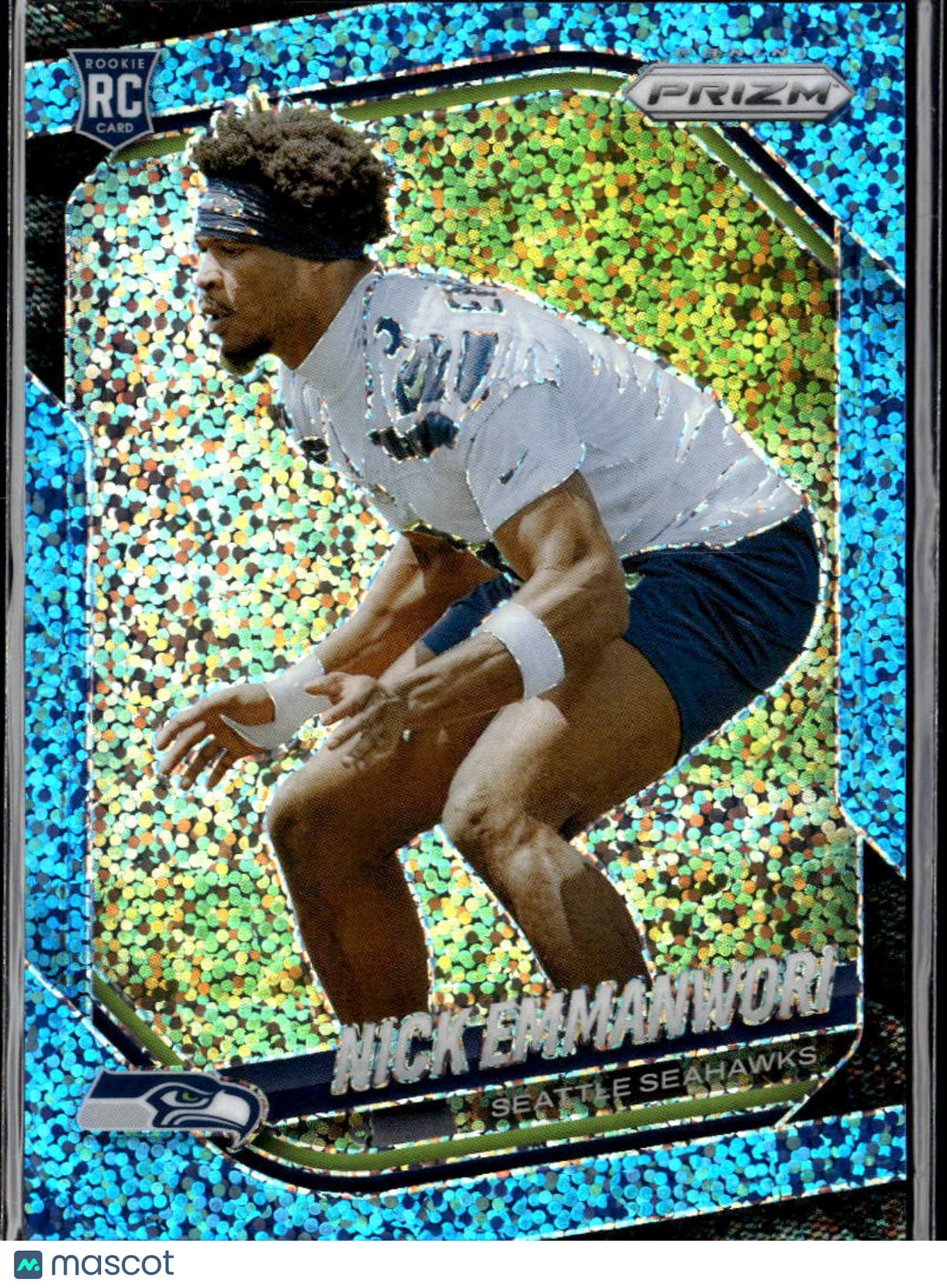 Nick Emmanwori 2025 Prizm Blue Sparkle Prizm SSP Rookie 28/96 Seattle Seahawks