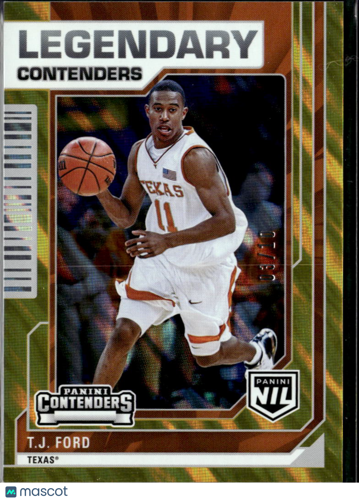 T.J. Ford 2025 Contenders NIL Legendary Contenders Gold 3/10 Texas Longhorns