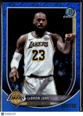 LeBron James 2025-26 Bowman Chrome Blue Shimmer Refractor 274/499 #121 LA Lakers