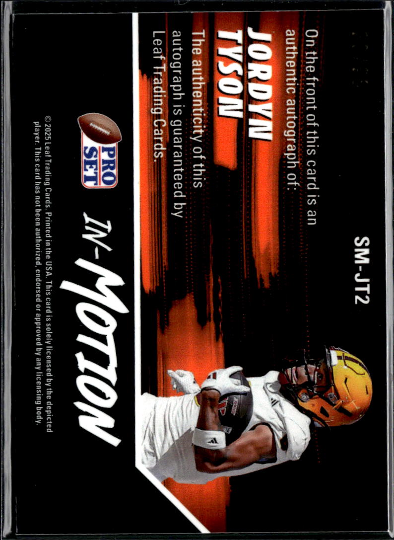 Jordyn Tyson 2025 Leaf Pro Set In-Motion Auto Autograph RC Arizona State 22/25