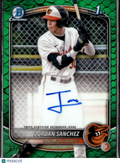 Jordan Sanchez 2025 Bowman Chrome 1st Auto Autograph Reptilian RC 67/99 Orioles