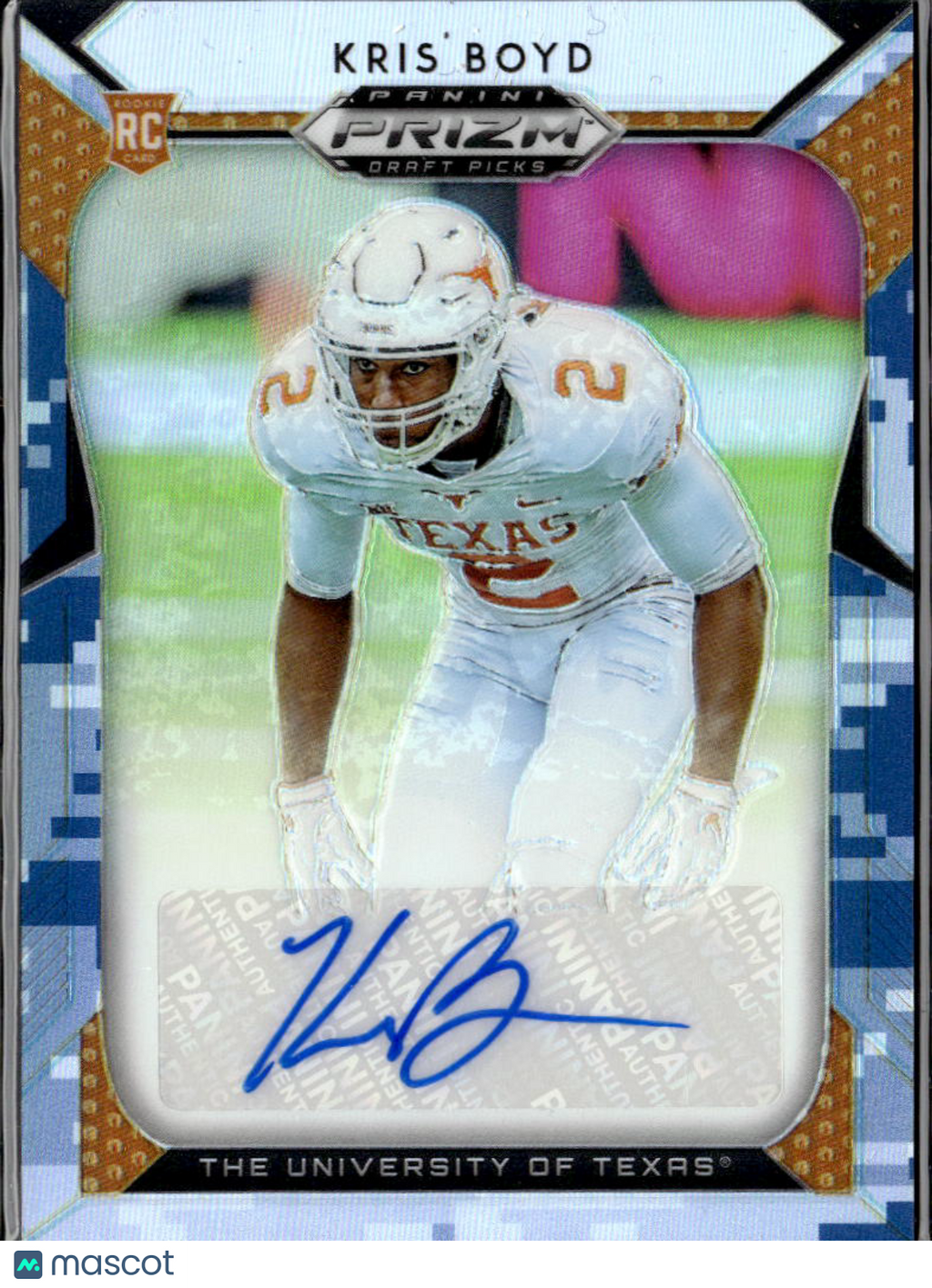 Kris Boyd 2019 Prizm Draft Auto Autograph RC Blue Camo 14/25 Texas Longhorns