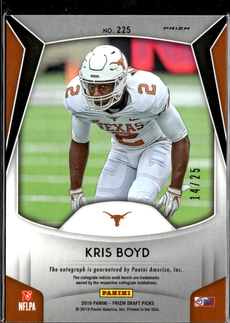 Kris Boyd 2019 Prizm Draft Auto Autograph RC Blue Camo 14/25 Texas Longhorns