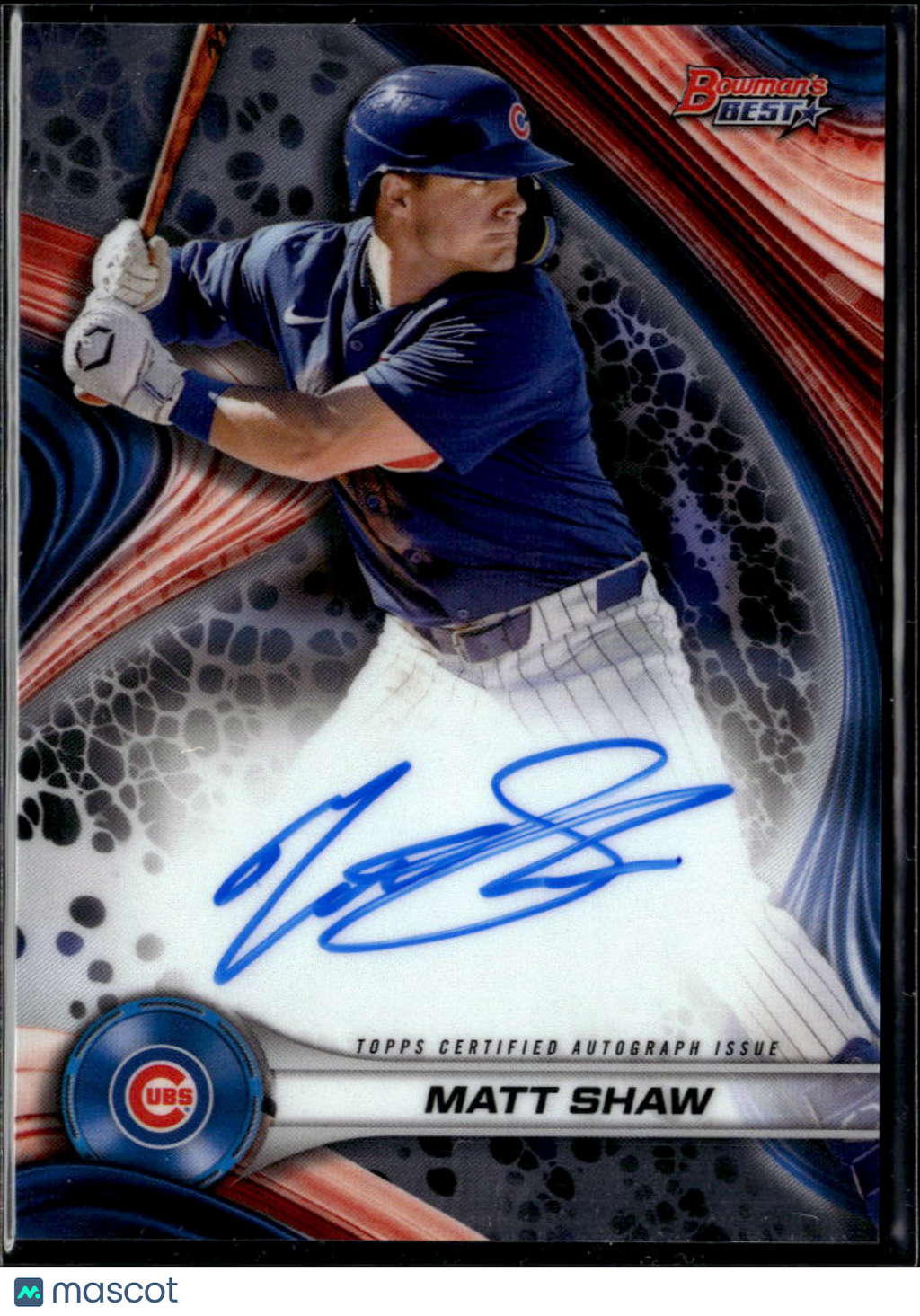 Matt Shaw 2024 Bowman's Best Auto Autograph RC Rookie Chicago Cubs