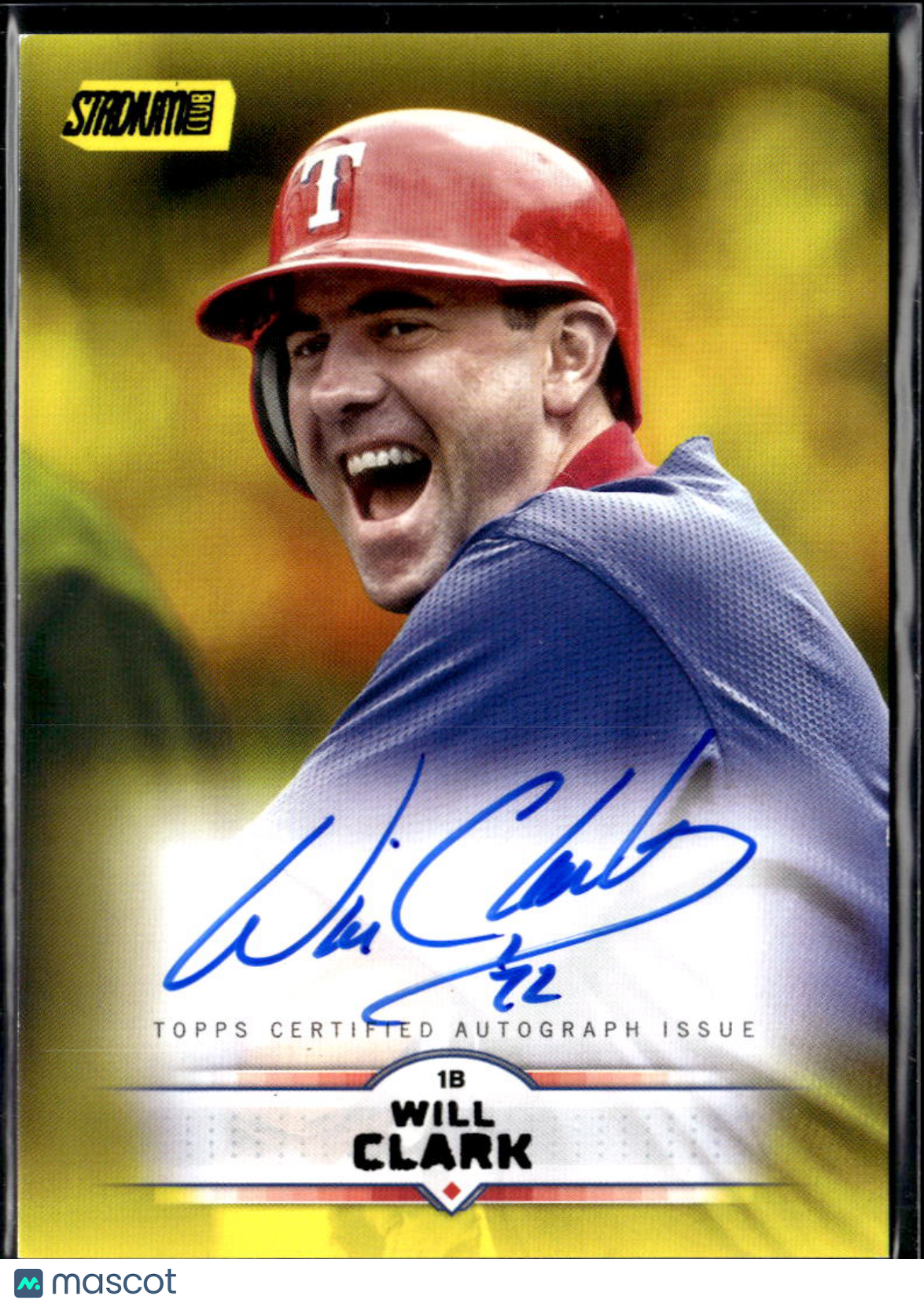 Will Clark 2025 Topps Stadium Club On Card Auto Autograph Yellow Texas Rangers