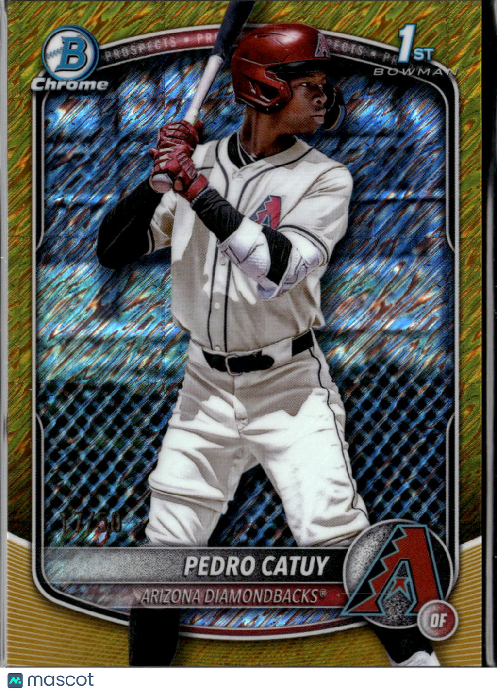 Pedro Catuy 2025 Bowman Chrome 1st GOLD Shimmer Rookie RC 17/50 Diamondbacks