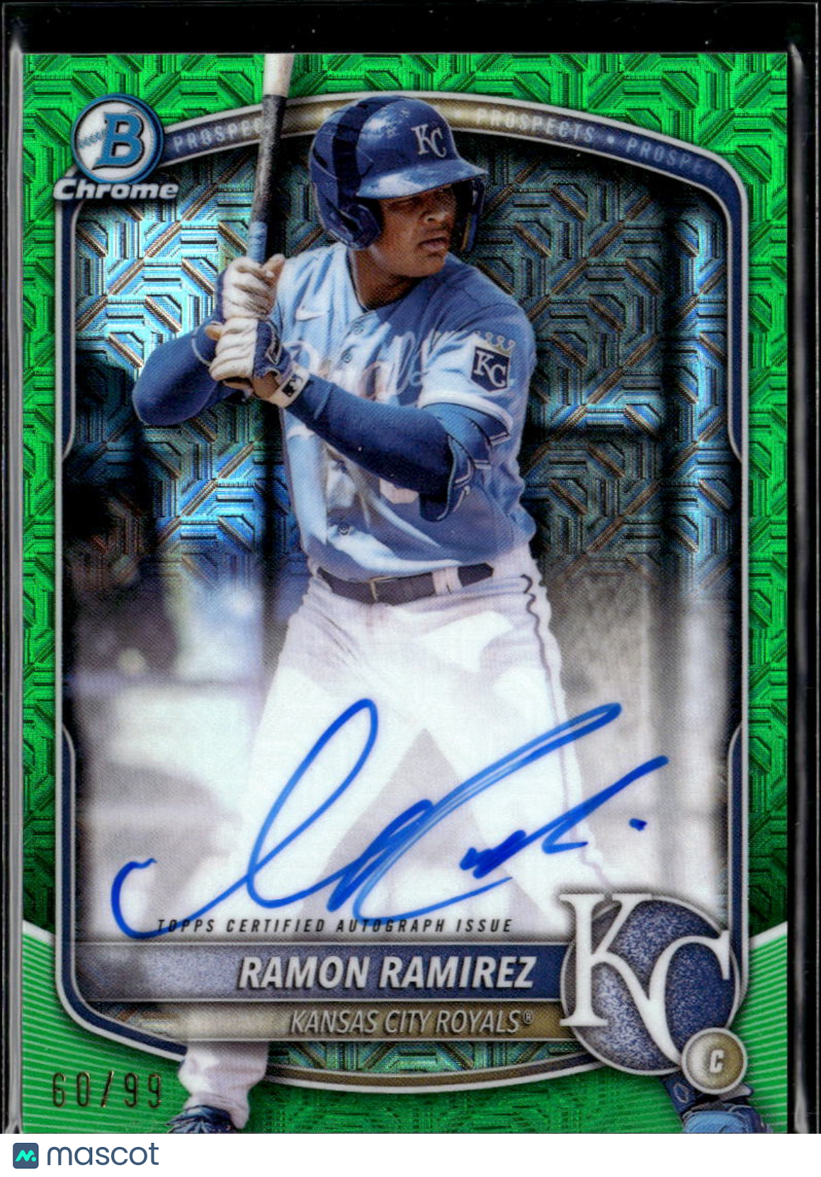 Ramon Ramirez 2024 Bowman Chrome 1st Auto Autograph Green /99 Kansas City Royals