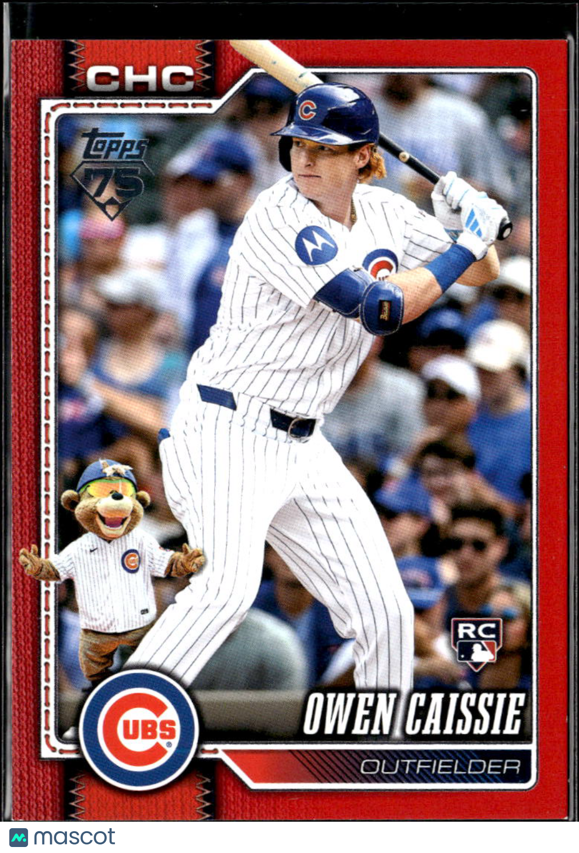 Owen Caissie 2026 Topps Mascot Red SSP Rookie RC 5/5 Chicago Cubs