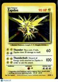Zapdos 1999 Base Set Holo Rare #16/102