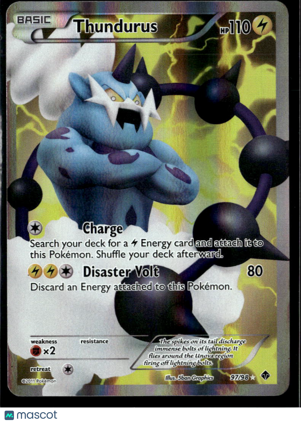 Thundurus 2011 Emerging Powers Holo Ultra Rare SR FA #97/98