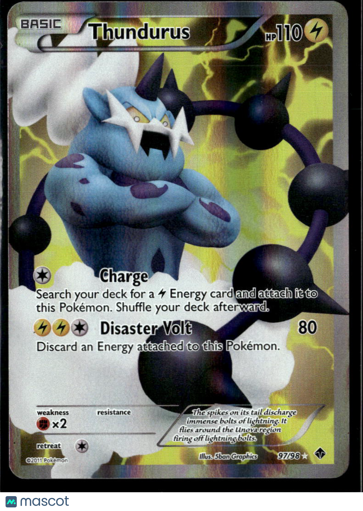 Thundurus 2011 Emerging Powers Holo Ultra Rare SR FA #97/98