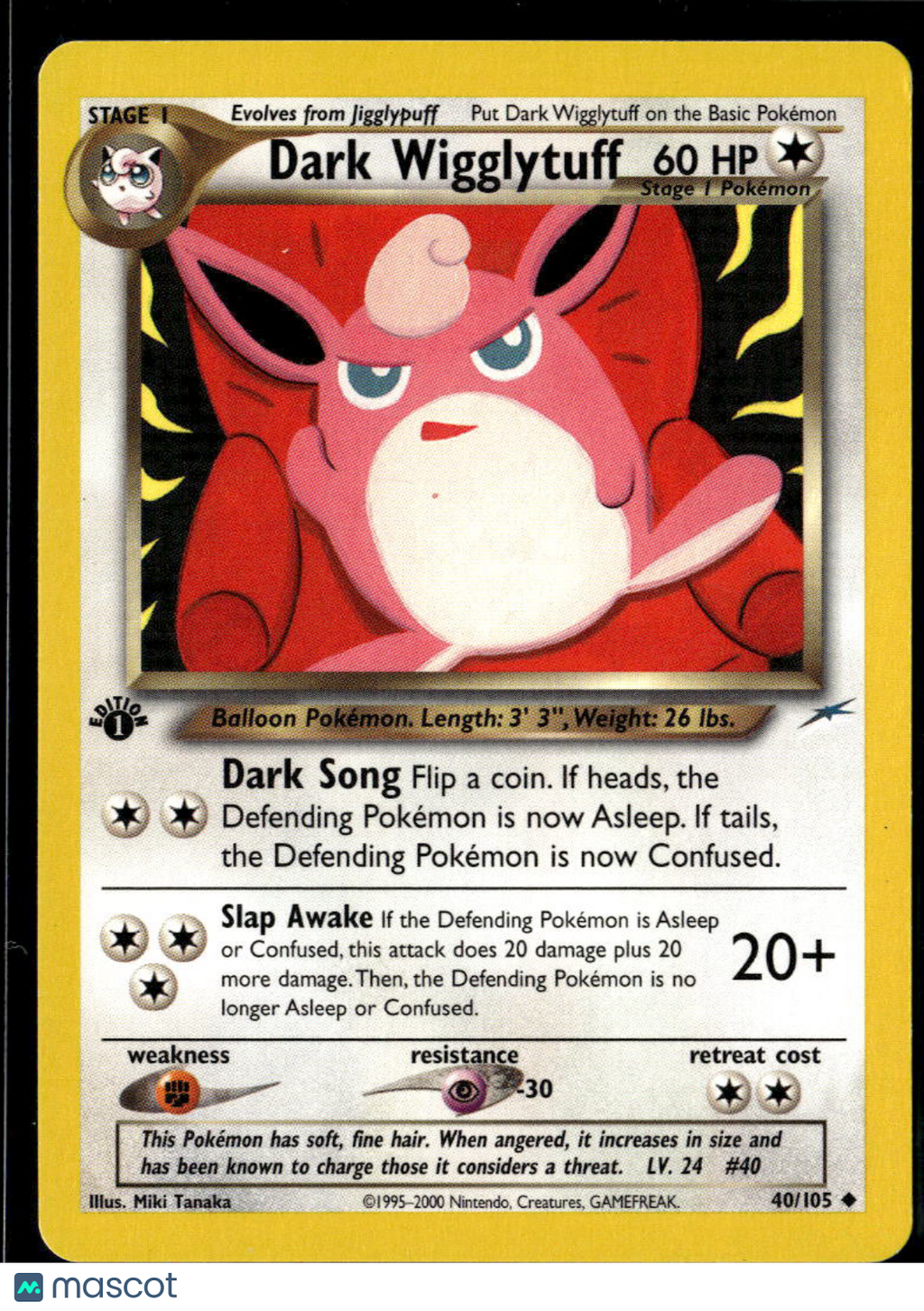 Dark Wigglytuff 2001 Neo Destiny Uncommon 1st Edition #40/105