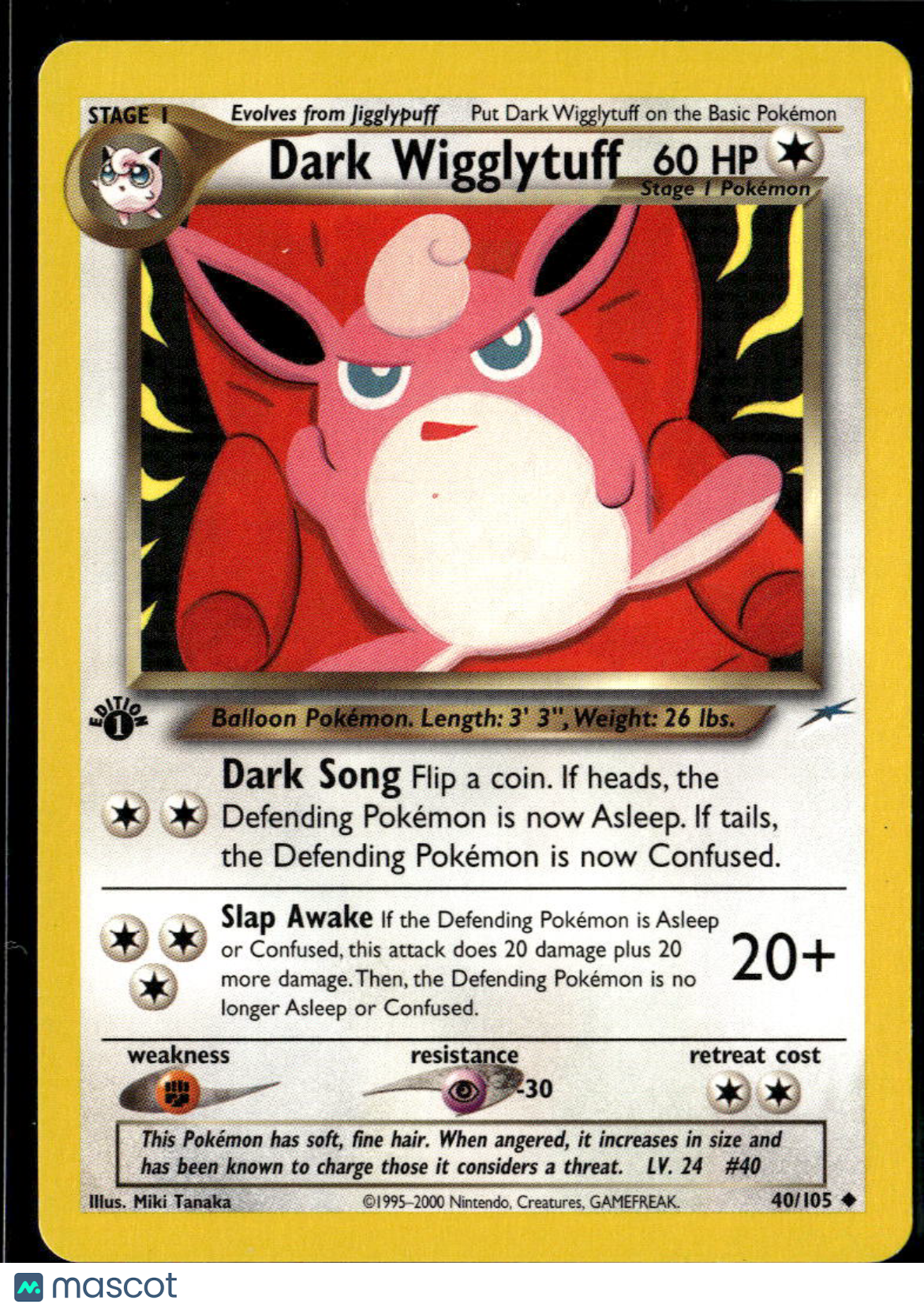 Dark Wigglytuff 2001 Neo Destiny Uncommon 1st Edition #40/105