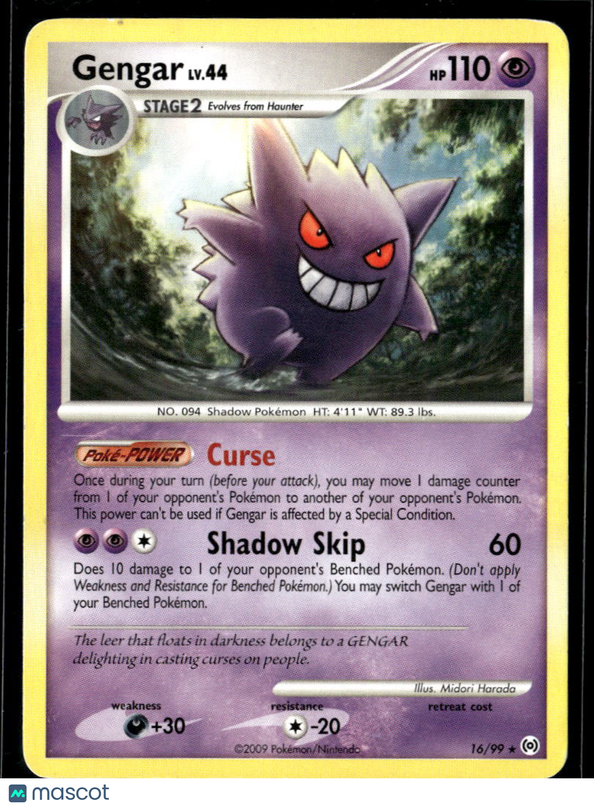 Gengar 2009 Platinum – Arceus Holo Rare #16/99