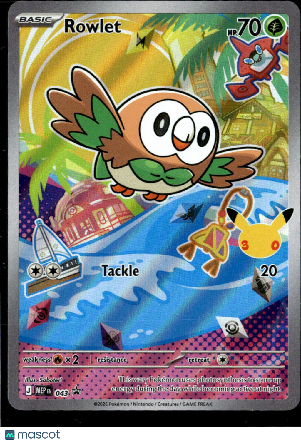 Rowlet 2026 Mega Evolution Holo Illustration Rare #MEP EN 043