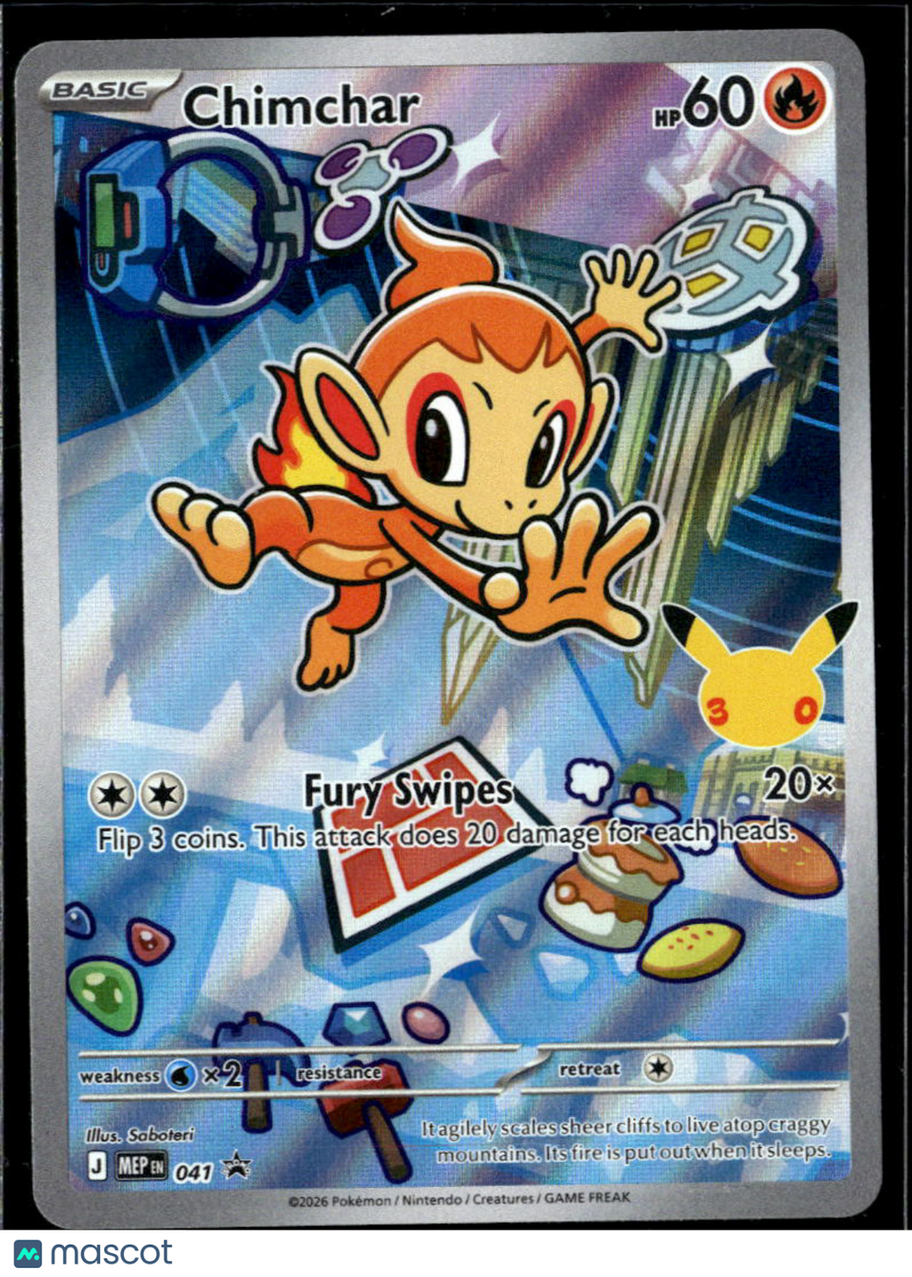 Chimchar 2026 Mega Evolution Holo Illustration Rare #041