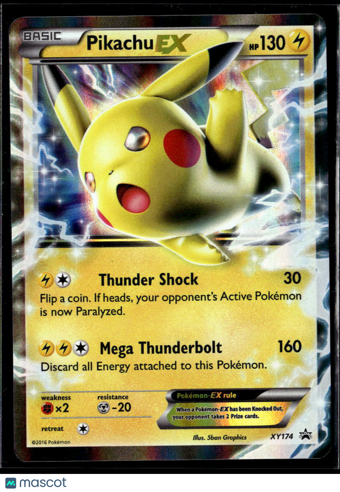 Pikachu EX 2016 XY Holo Black Star Promo #XY174