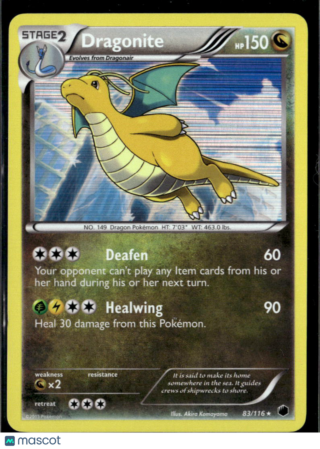 Dragonite 2013 Plasma Blast Holo Rare #83/116