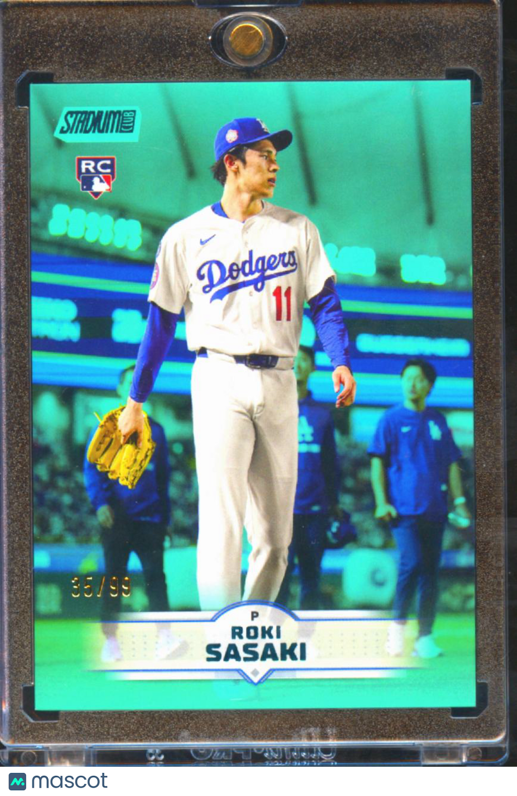 Roki Sasaki 2025 Topps Stadium Club RC Rookie Turquoise 35/99 LA Dodgers