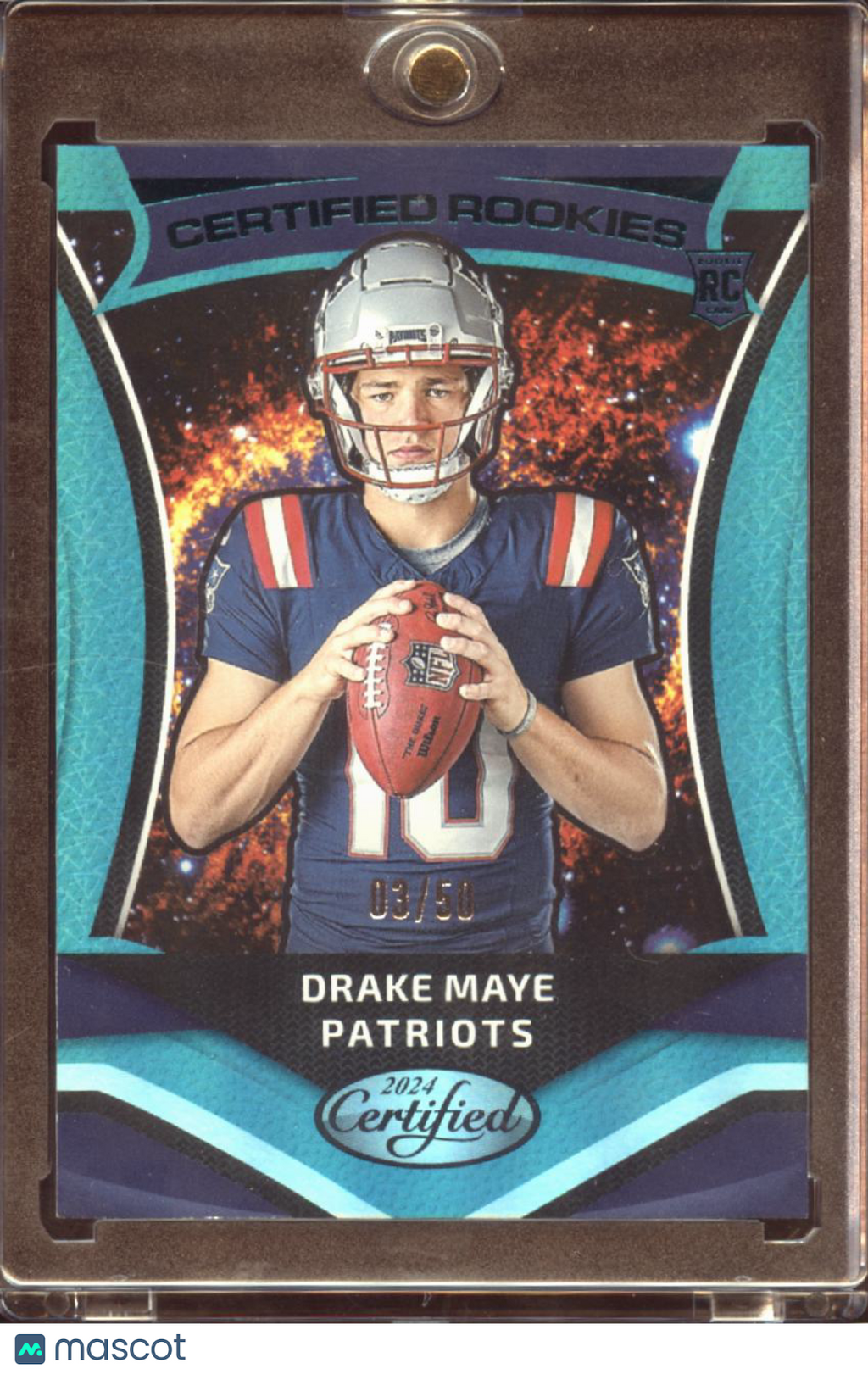 Drake Maye 2024  Certified Rookies Teal RC 3/50 New England Patriots