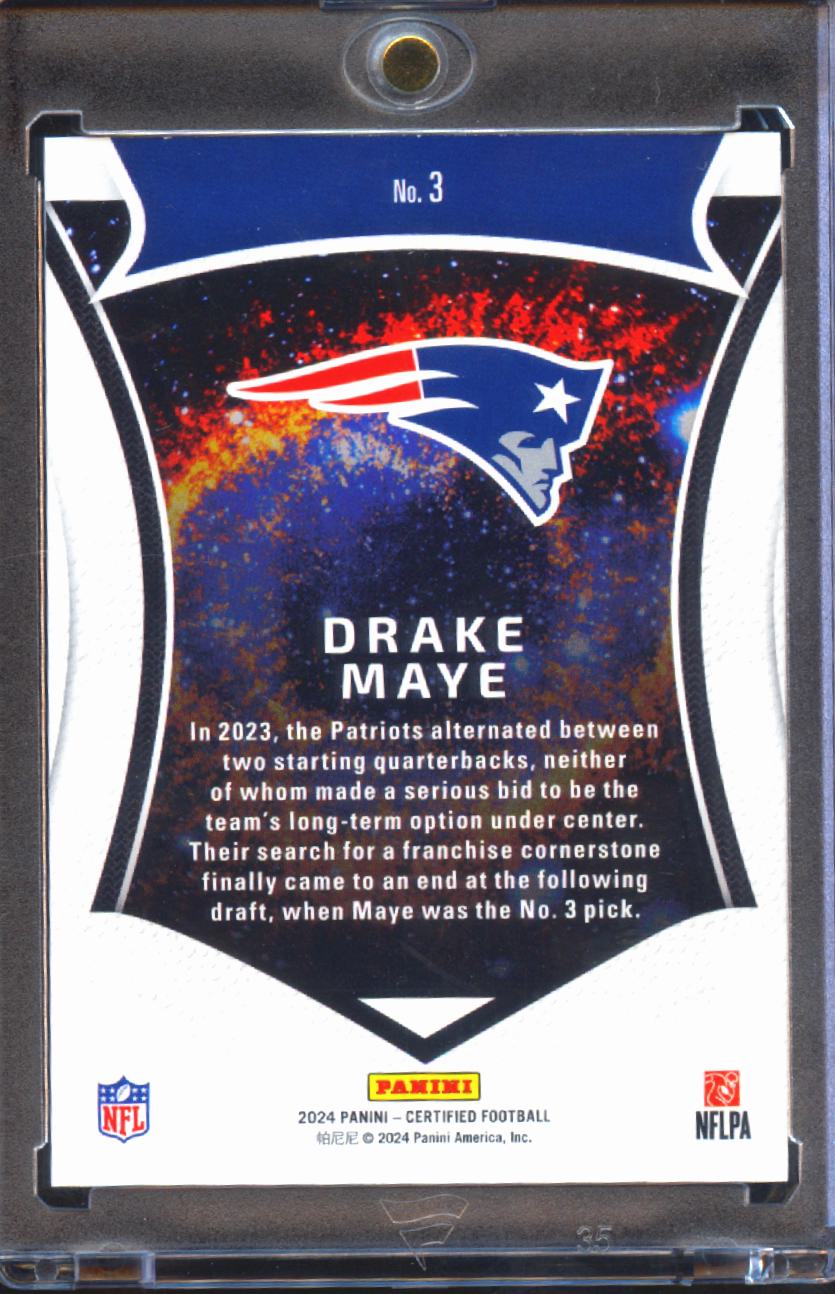 Drake Maye 2024  Certified Rookies Teal RC 3/50 New England Patriots
