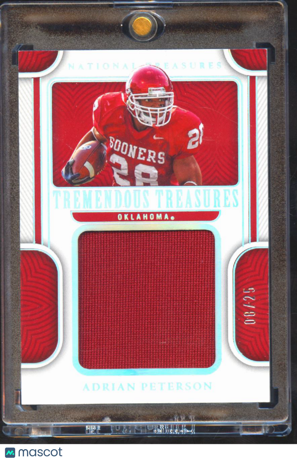 Adrian Peterson 2023 National Treasures Jersey Patch 8/25 Oklahoma Sooners