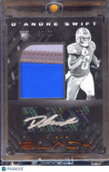 D'Andre Swift 2020 Panini Black Auto Autograph Patch RC 35/50 Detroit Lions