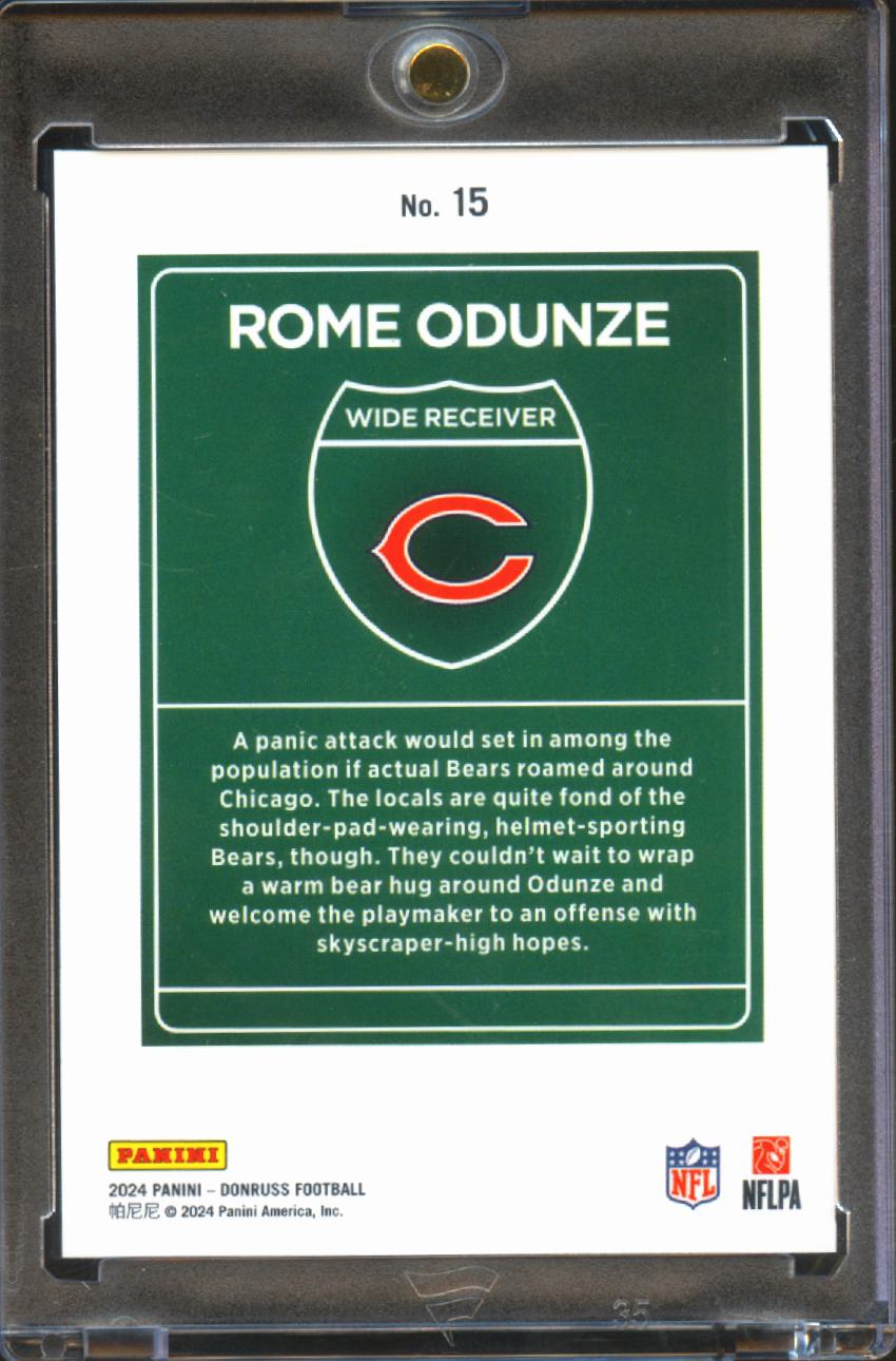Rome Odunze 2024 Donruss DOWNTOWN SSP CASE HIT Rookie RC Chicago Bears