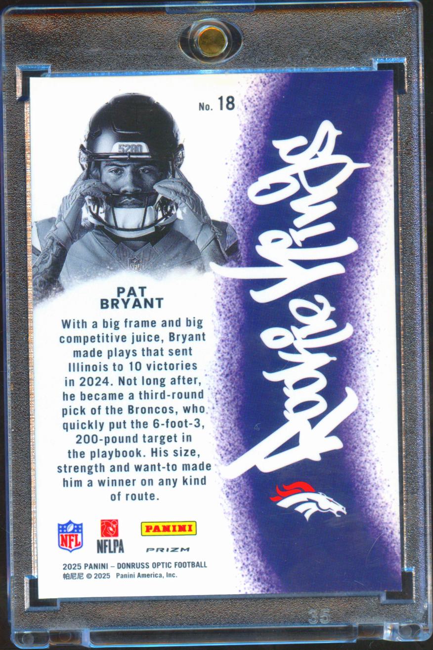 Pat Bryant 2025 Optic Rookie Kings SSP CASE HIT RC Denver Broncos