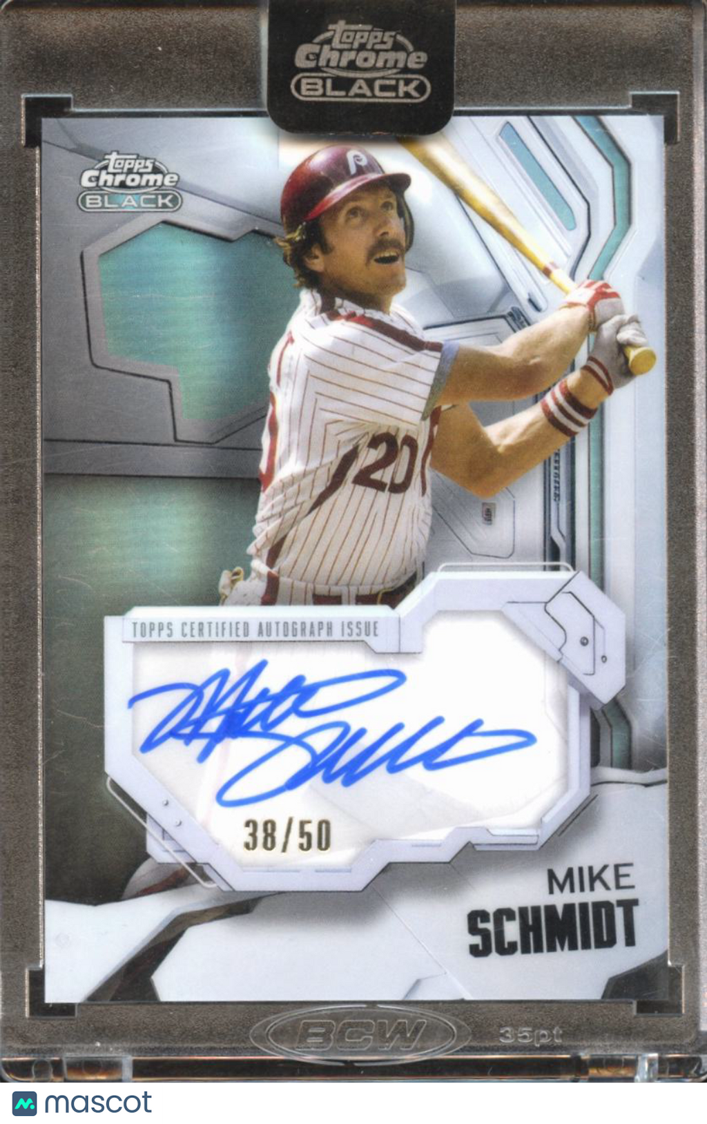 Mike Schmidt 2026 Topps Chrome Black Auto Autograph Ivory 38/50 Phillies