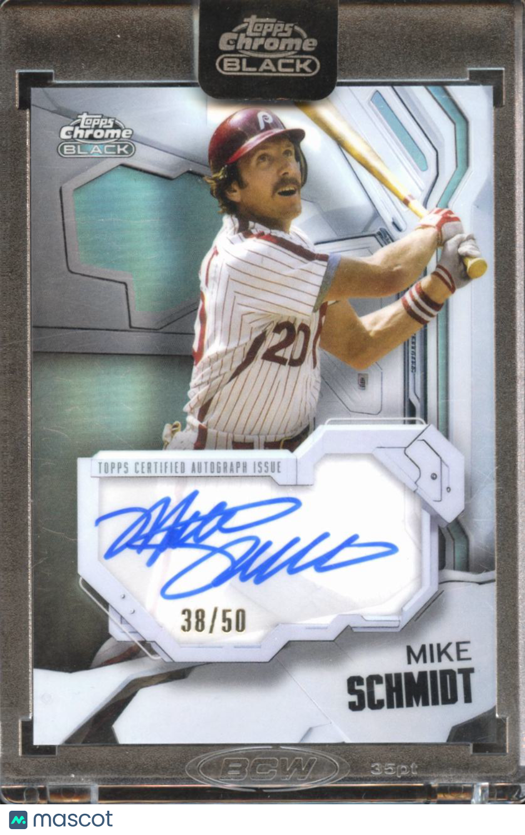 Mike Schmidt 2026 Topps Chrome Black Auto Autograph Ivory 38/50 Phillies
