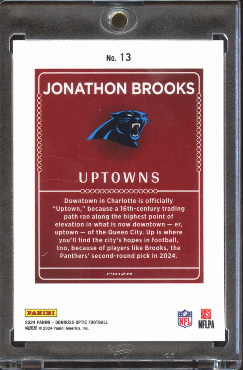 Jonathon Brooks 2024 Optic UPTOWNS SSP CASE HIT RC Carolina Panthers