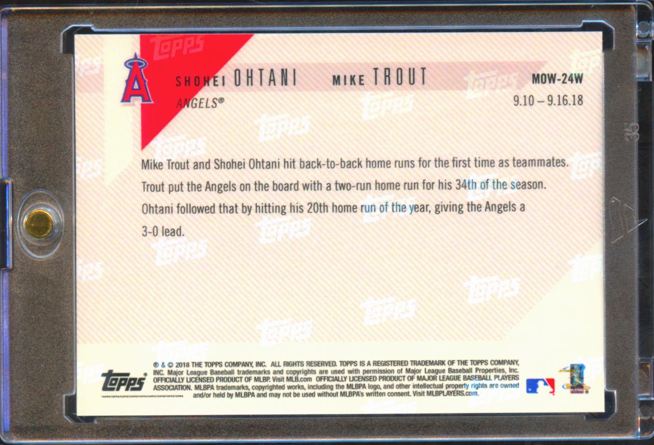 Mike Trout / Shohei Ohtani 2018 Topps Now Rookie RC #24W Los Angeles Angels