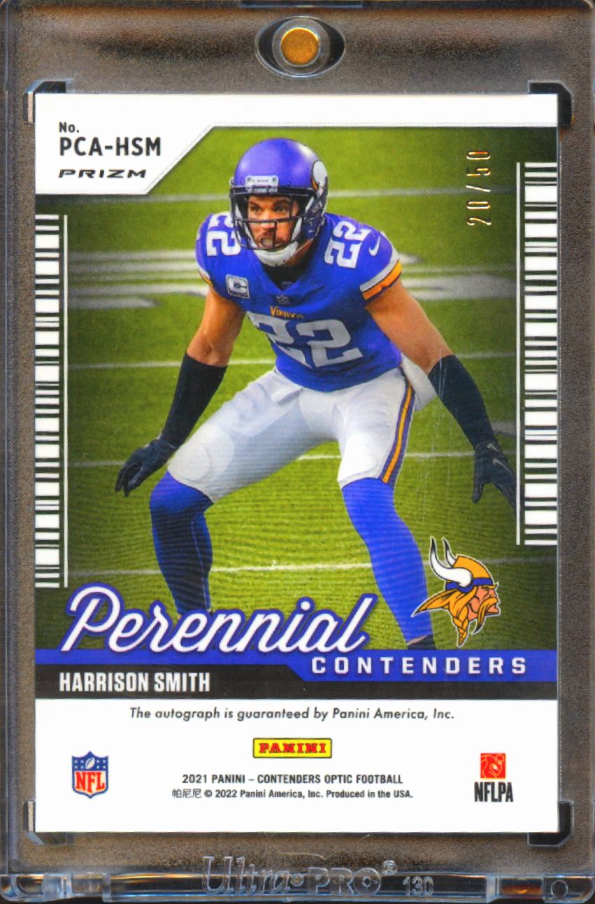 Harrison Smith 2021 Contenders Optic Auto Autograph Blue 20/50 Minnesota Vikings