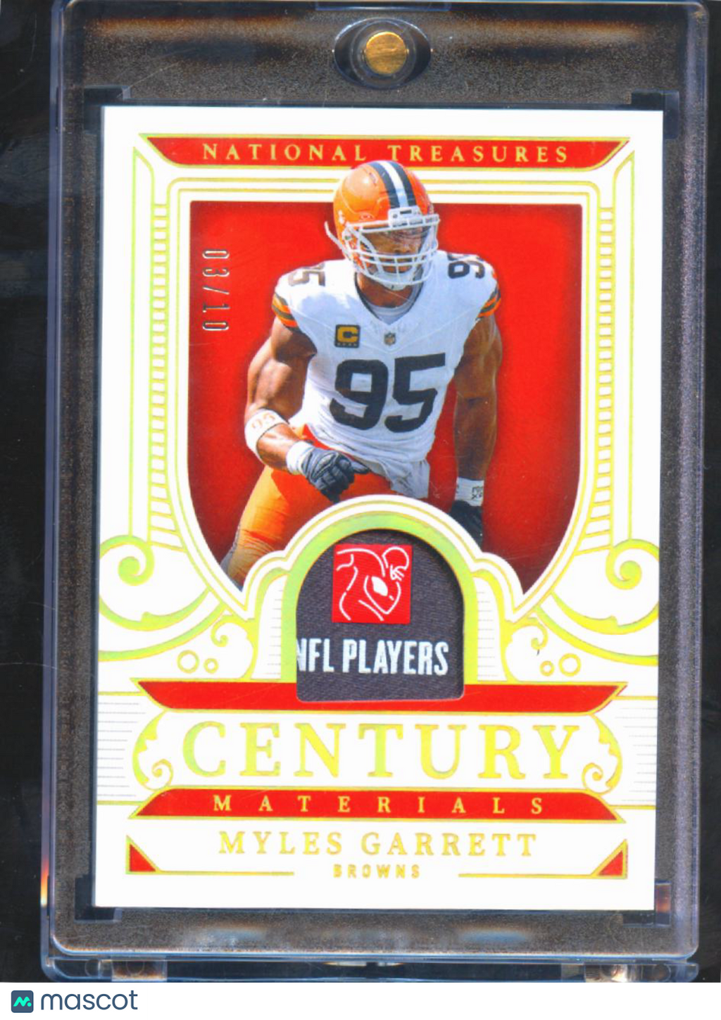 Myles Garrett 2025 National Treasures Laundry Tag Patch 3/10 Cleveland Browns