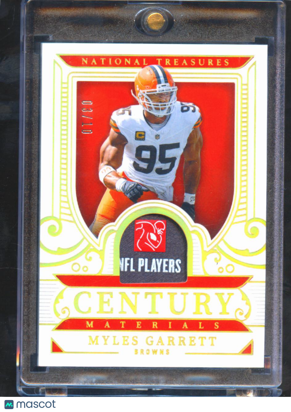 Myles Garrett 2025 National Treasures Laundry Tag Patch 3/10 Cleveland Browns