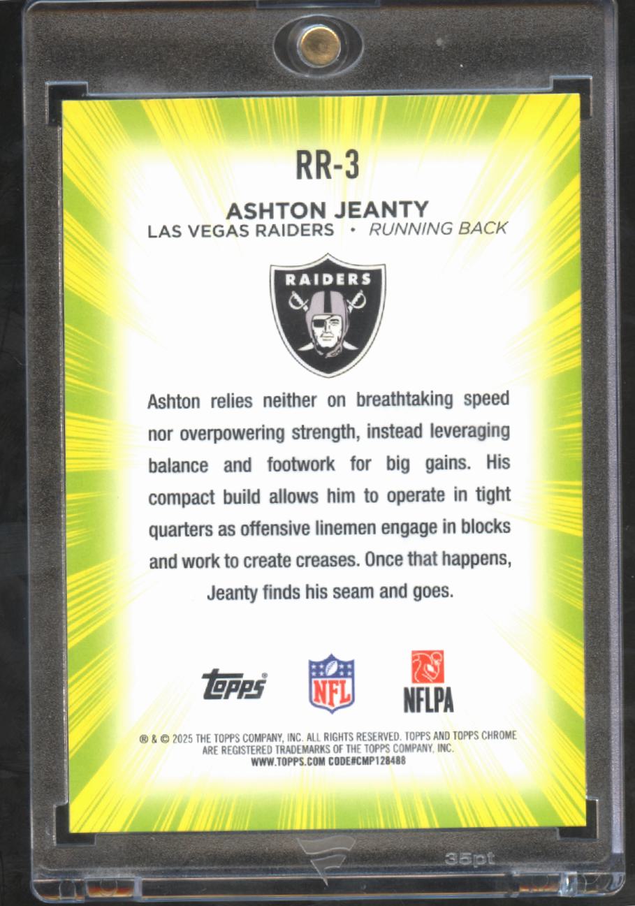 Ashton Jeanty 2025 Topps Chrome Radiating Rookies SSP RC Las Vegas Raiders