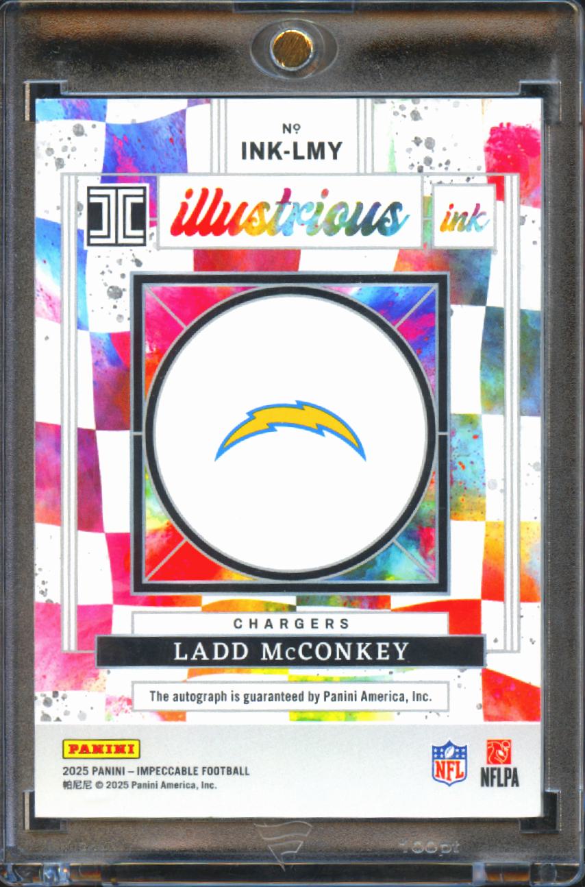 Ladd McConkey 2025 Impeccable Illustrious Ink Auto Autograph 16/49 LA Chargers