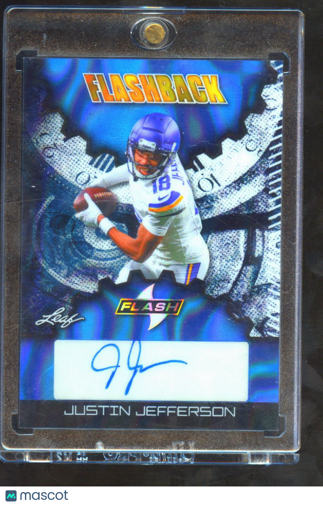 Justin Jefferson 2025 Leaf Flash Flashback Auto Autograph 1/1 Minnesota Vikings
