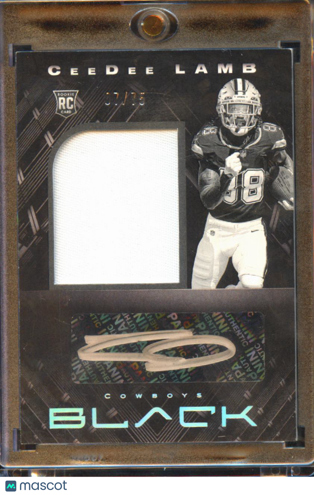 CeeDee Lamb 2020 Black Auto Autograph Patch Rookie RC 7/75 Dallas Cowboys